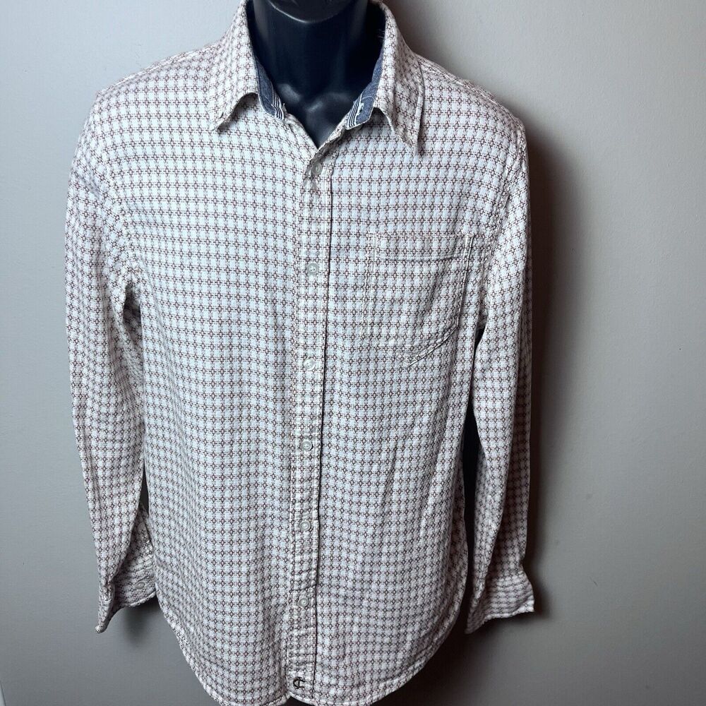 Cody James Button Shirt Mens Medium Western Plaid Orange Regular Fit Ranch Wear
